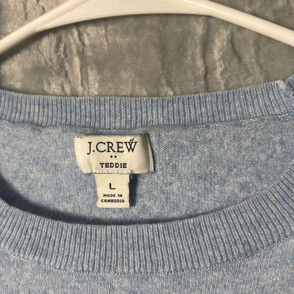 J. Crew Light Blue Girls Merino Wool Blend Soft Sweater Size Large - Picture 2 of 6